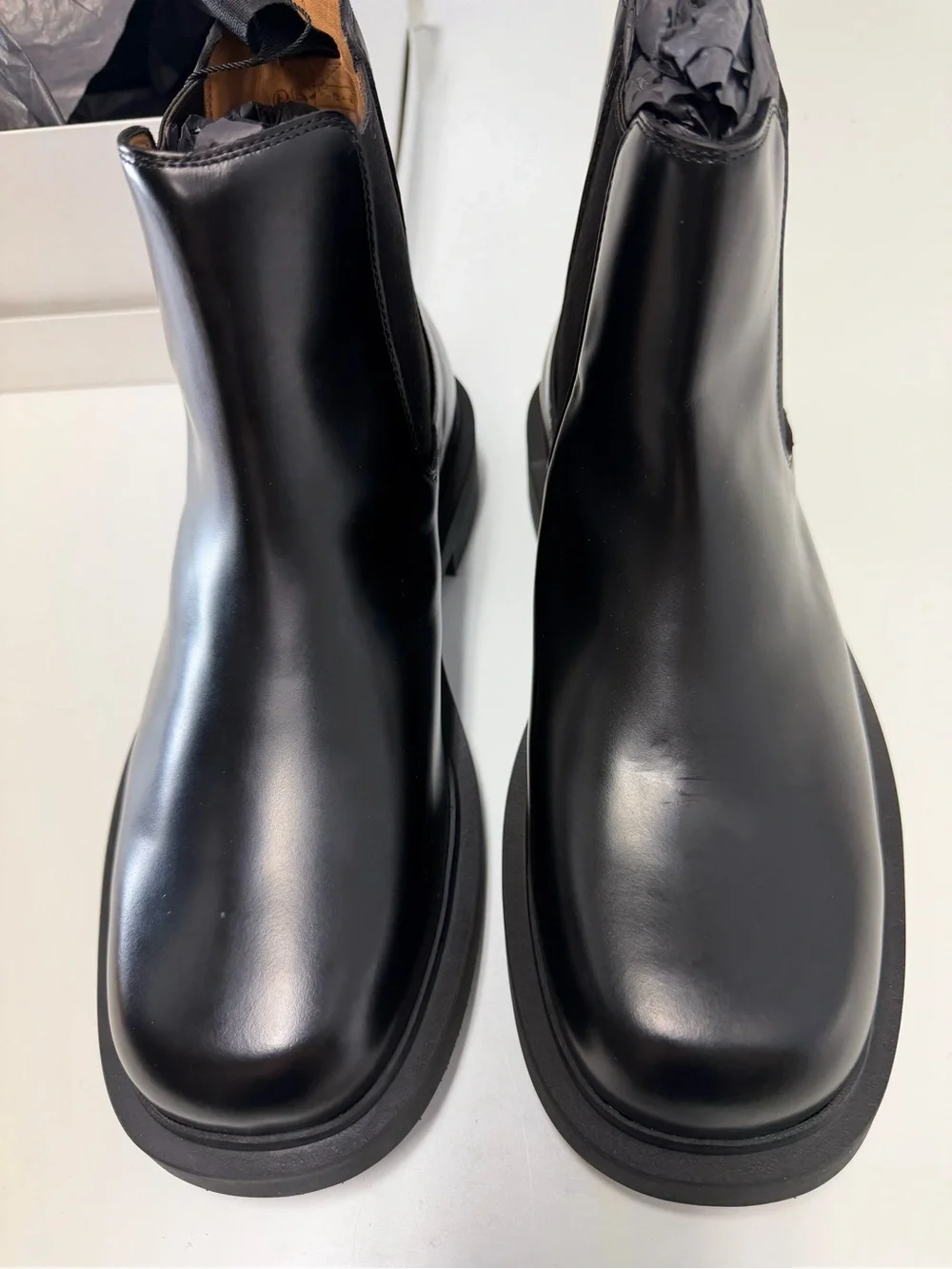Sandro Black Leather Chukka Boots with Elastic Side Panels